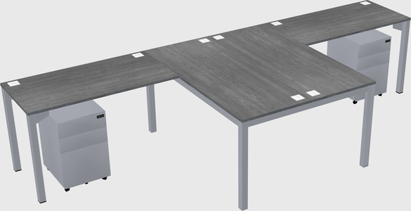 Shared l-shaped desk
