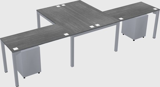 Shared l-shaped desk