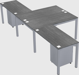 Shared l-shaped desk
