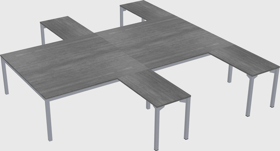 Shared l-shaped desk