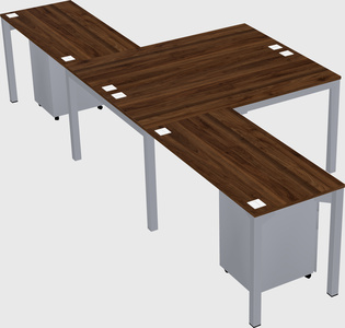 Shared l-shaped desk