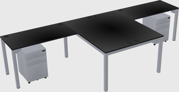 Shared l-shaped desk