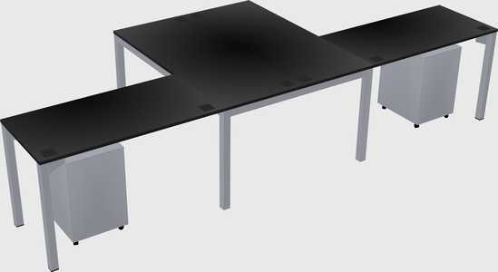 Shared l-shaped desk