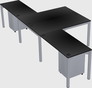 Shared l-shaped desk