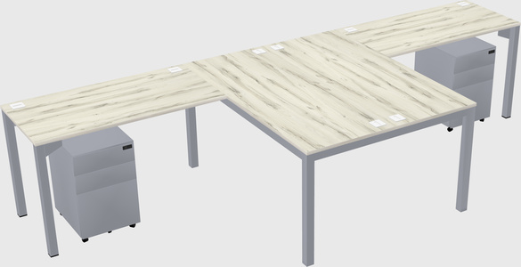 Shared l-shaped desk