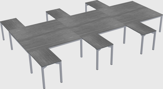 Shared l-shaped desk