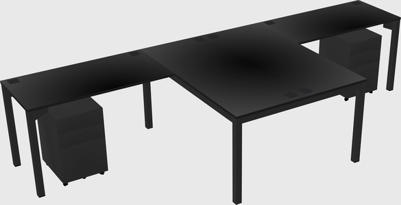 Shared l-shaped desk