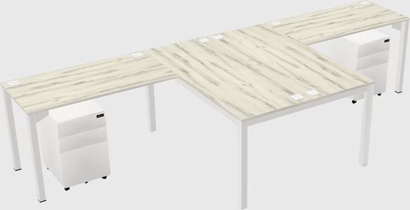Shared l-shaped desk