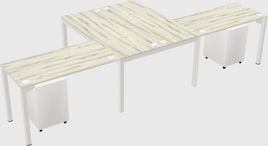 Shared l-shaped desk