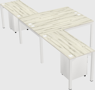 Shared l-shaped desk