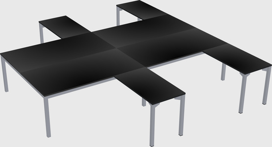 Shared l-shaped desk