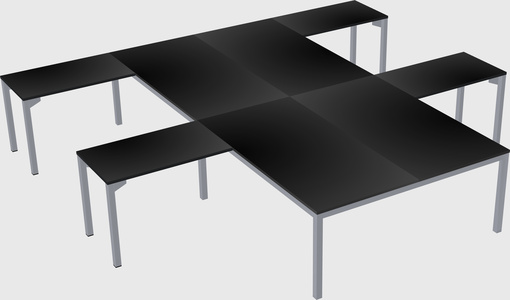 Shared l-shaped desk