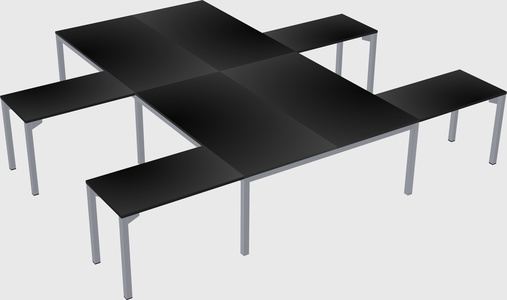 Shared l-shaped desk