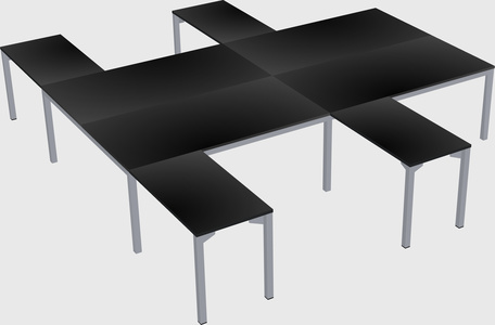 Shared l-shaped desk