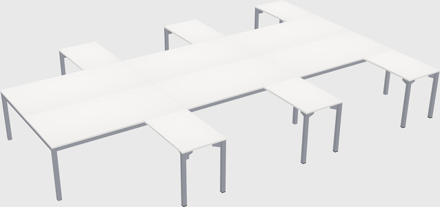 Shared l-shaped desk