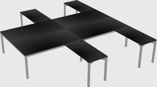 Shared l-shaped desk