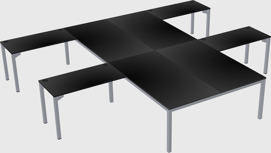 Shared l-shaped desk