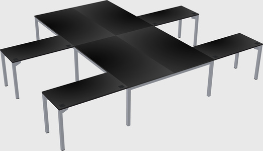 Shared l-shaped desk