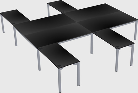 Shared l-shaped desk