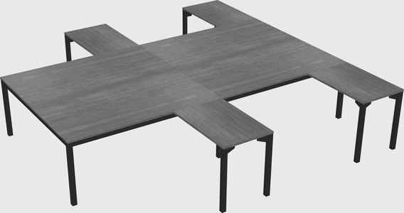 Shared l-shaped desk