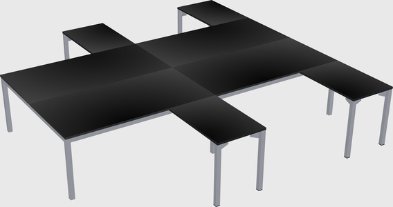 Shared l-shaped desk