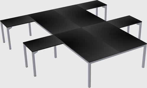 Shared l-shaped desk