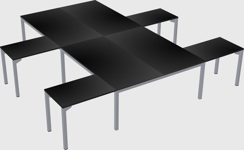 Shared l-shaped desk