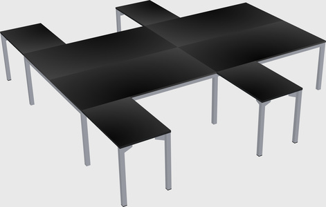 Shared l-shaped desk