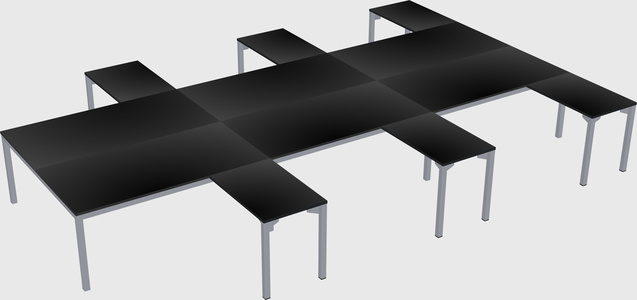 Shared l-shaped desk