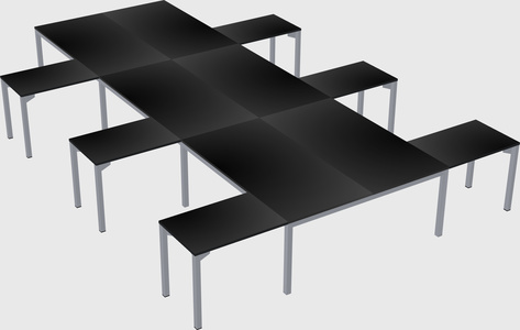Shared l-shaped desk