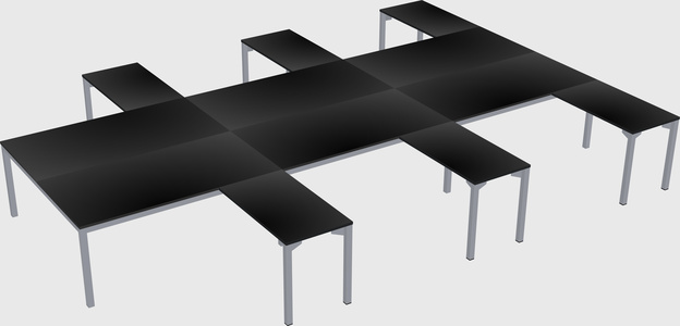 Shared l-shaped desk