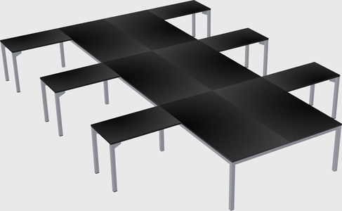 Shared l-shaped desk