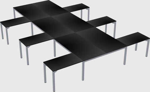 Shared l-shaped desk