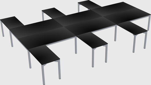 Shared l-shaped desk