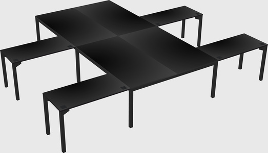Shared l-shaped desk