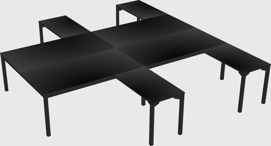 Shared l-shaped desk