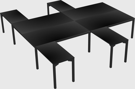 Shared l-shaped desk