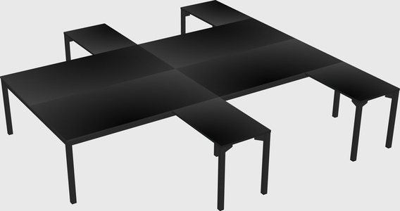 Shared l-shaped desk
