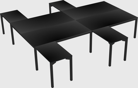 Shared l-shaped desk