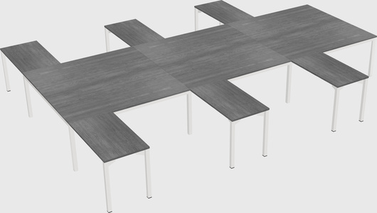 Shared l-shaped desk
