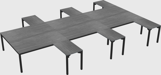 Shared l-shaped desk