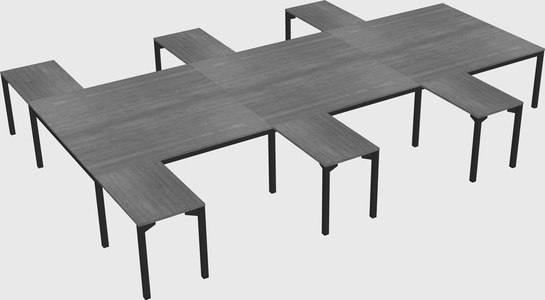 Shared l-shaped desk