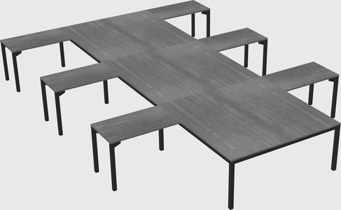 Shared l-shaped desk
