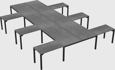 Shared l-shaped desk