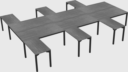 Shared l-shaped desk