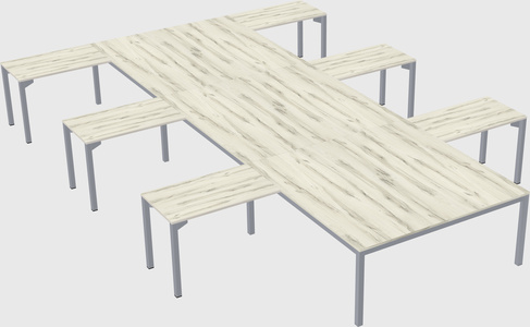Shared l-shaped desk