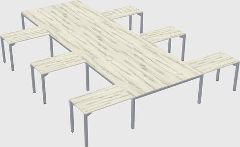 Shared l-shaped desk