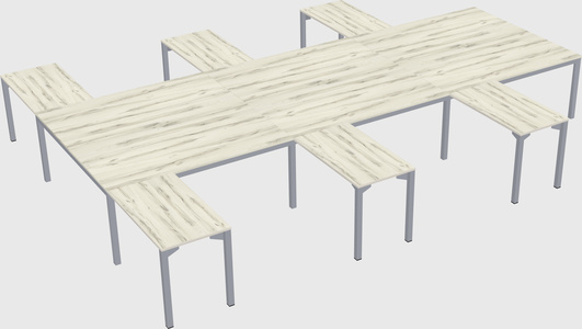 Shared l-shaped desk