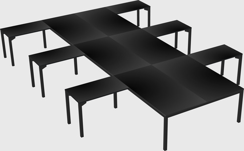 Shared l-shaped desk