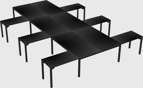 Shared l-shaped desk